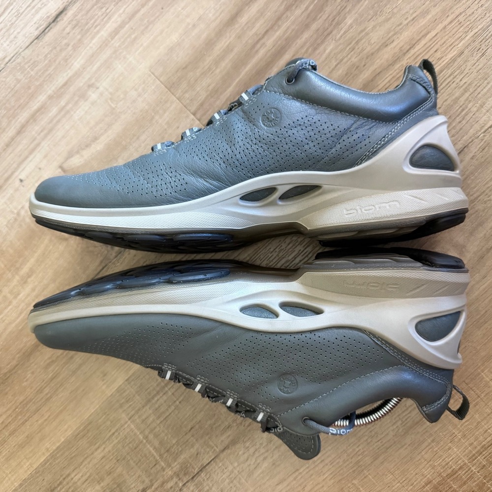 ECCO Biom C Grey Yak Leather Walking Shoes Mens 9 EU 43